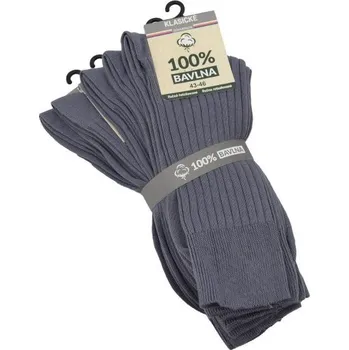 Pánské ponožky 100% bavlna klasické pánské nadměrné 100% bavlněné jednobarevné žebrované ponožky mix19 47-50