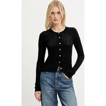 Dámský svetr Kardigan Tommy Jeans dámský, černá barva, DW0DW20966 99X, vel. M
