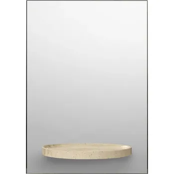 Zrcadlo Nástěnné zrcadlo s policí ferm LIVING Symmetry Mirror béžová barva 1104271110 12X