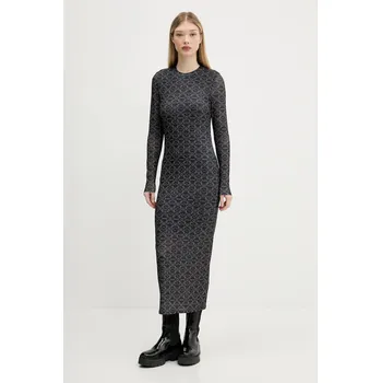 Dámské šaty Šaty HUGO Nastan šedá barva, maxi, přiléhavé, 50542400 90X, vel. S