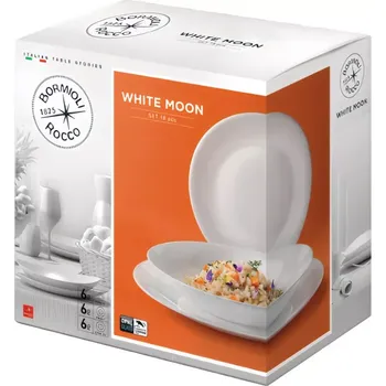 Talíř Bormioli Rocco White Moon 18dílná sada talířů 27 cm 6 ks bílá