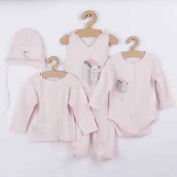 Kojenecká souprava 4-dílná kojenecká souprava Koala Moon - více barev Barva: růžová, Velikost: 56 (0-3m)