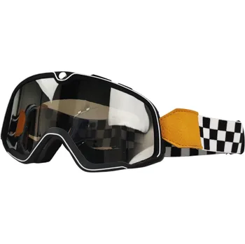 Motocyklové brýle Motocyklové brýle se stříbrným PC sklem 20 x 9 cm UV ochrana Ochranné brýle na motorku Vintage styl Brýle proti větru a prachu 4