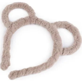 Módní doplněk Kožešinová čelenka do vlasů - 1 béžová