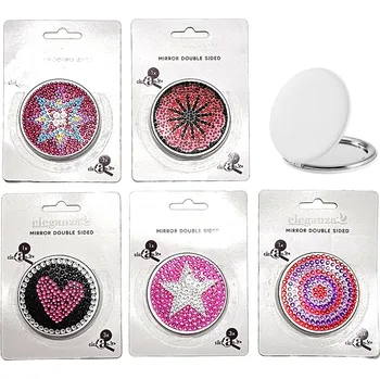 PROHOME - Zrcátko kosmetické oboustranné 6,5x6,5x0,5cm různé barvy