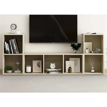 Obývací stěna vidaXL 3dílný set TV skříněk dřevotříska [3080017] Barva: dub sonoma