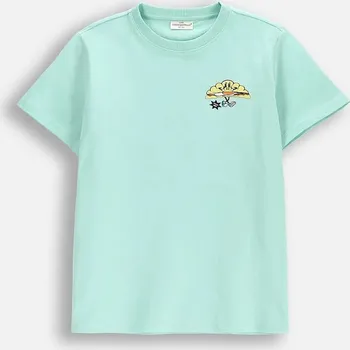 Chlapecké tričko Dětské bavlněné tričko Coccodrillo tyrkysová barva, s potiskem, EVERYDAY BOY WC5143209VBB 65X, vel. 128