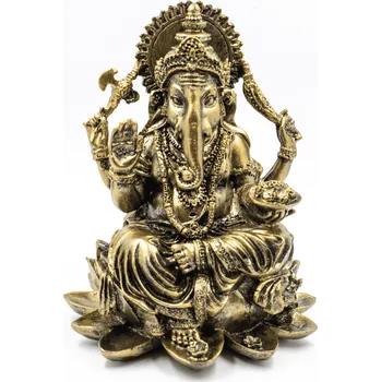 Milujeme Kameny Ganéša na lotosovém květu - soška feng shui - bronzová barva GAN9 511781