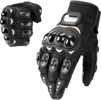 Moto oblečení Motocyklové sportovní rukavice s tvrdou ochranou kloubů dotykové závodní prodyšné rukavice na motorku a kolo s protiskluzovými hroty černá M