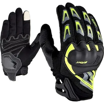 Moto rukavice Prodyšné celoprstové motocyklové rukavice Unisex Protiskluzové závodní rukavice Stylové odolné rukavice na motorku pro muže i ženy zelená XXL