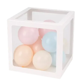 Dárková krabička Papírová krabička na balonky bílá 30x30x30