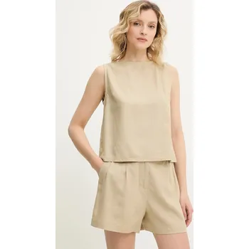 Halenka a lněné šortky Answear.LAB 20126.tos béžová 80X, vel. M