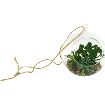 umělá květina PROHOME - Sukulent ve skle 15x15x17cm