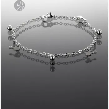 Náramek Dámský řetízek na nohu Kytara a kuličky S2794