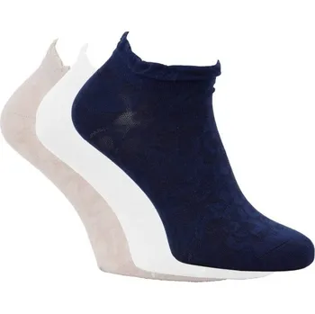 Dámské ponožky Zdravé ponožky dámské bambusové síťované sneaker elastické ponožky s ozdobným lemem mix 39-42