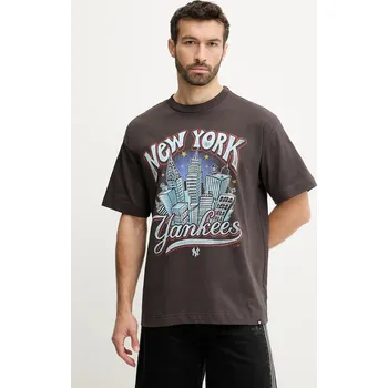 Pánské tričko Bavlněné tričko 47 brand MLB New York Yankees BB017TMKBRU643616C9 hnědá 98X, vel. M