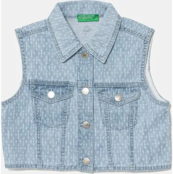Chlapecká vesta Dětská džínová vesta United Colors of Benetton 22P6CJ011.G.Seasonal modrá 50X, vel. 130