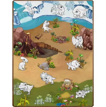 Pěnová podložka na vybarvování srolovaná 120 x 90 x 0,3 cm Ricokids DINO (734402)