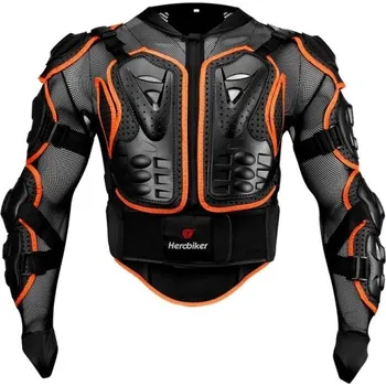 Motocyklový chránič kolene a holeně Unisex motocyklová bunda s celotělovou ochranou Chránič zad hrudníku loktů ramen Enduro Motokros Racing Síťovina Lycra Plast Bederní pás oranžová S