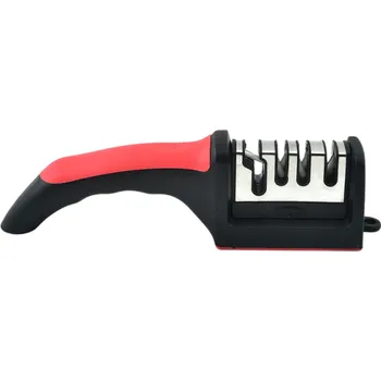 Kuchyňský ořezávač nožů 4segmentový ruční brusný kámen s trojí funkcí Hliníková slitina Domácí brousek Multifunkční ostření čepelí