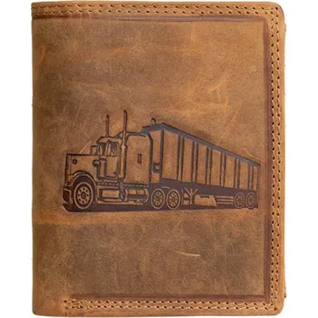 Peněženka Celá kožená peněženka s kamionem s ochranou dat (RFID)