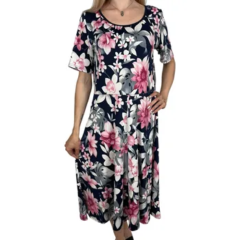 Dámské šaty LGM Dámské modré elegantní šaty RULES Barva: Modrá, Velikost: 2XL