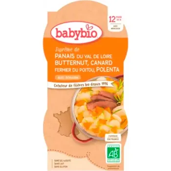 Babybio denní svačinka z pastináku s máslovou dýní, kachnou a polentou 2x200 g