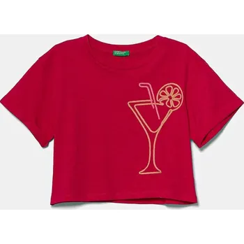 Chlapecké tričko Dětské bavlněné tričko United Colors of Benetton růžová barva, 3SDLC10OX 3SDLC10OX.G.Seasonal 42X, vel. 130