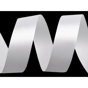 Stuha Atlasová stuha svazky po 5 m šíře 25 mm, malé, 01 White