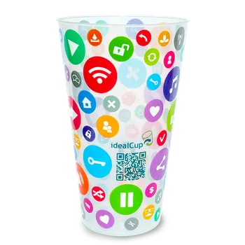 Jednorázové nádobí Kelímek 500ml Vratný s potiskem idealCup