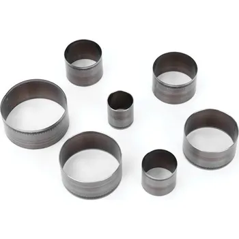 Sada 7 kulatých výsekových raznic na kůži Průměry 20–50 mm Ostré ocelové raznice pro přesné kruhové výseky a řemeslné zpracování