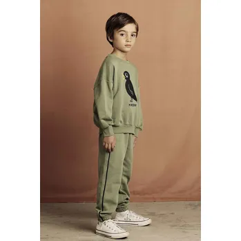 Chlapecká mikina Dětská bavlněná mikina Mini Rodini Blackbird 2562013675 zelená 91X, vel. 104-110