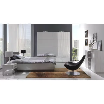 Šatní skříň Šatní skříň se zrcadlem DIONE 225cm šedá