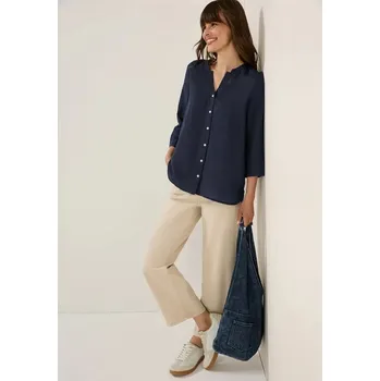 Dámská halenka Tunika Cecil 345520 ze směsi lnu tmavě modrá Velikost: XS