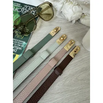 Opasek Mishel Kožený pásek XOXO - mint / zelená/ mocca/ čokoláda Barva: zelená