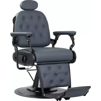 Kadeřnické křeslo Barber křeslo FRANCESCO - s černým kartáčovaným rámem - grafitové