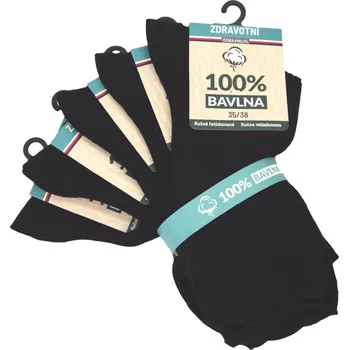 Dámské ponožky 100% bavlna klasické unisex 100% bavlněné jednobarevné žebrované zdravotní ponožky mix1 39-42