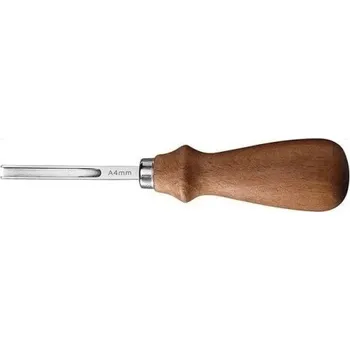Ruční nástroj na kůži A4 mm Dlabací šídlo s dřevěnou rukojetí délka 15,5 cm Pro vedení švů a jemné drážky při zpracování kůže