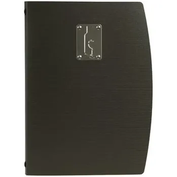 Jídelní lístek RIO A4 , černá , symboly příborů na štítku MC-RCA4-BL-FK