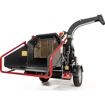 Drtič větví Hahn & Sohn Cedrus RBD16 – profesionální bubnový drtič větví s hydraulickým podavačem a přívěsem kategorie B