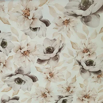 BYTEMA Dekorační látka OXFORD BÉŽOVÝ KVĚT šíře 150 cm