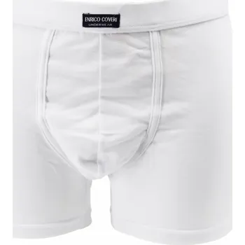 Boxerky Enrico Coveri bavlněné elastické jednobarevné boxerky bianco XL