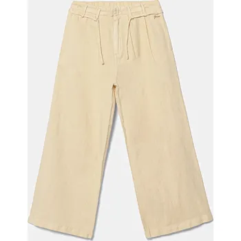 Dámské kalhoty Kalhoty s lněnou směsí pro děti Guess béžová barva, J5GB08 WG5G0 J5GB08.WG5G0.PPYA 12X, vel. 125-135