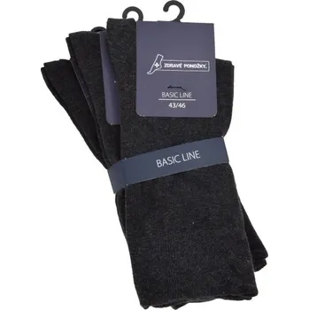 Pánské ponožky Zdravé ponožky klasické pánské bavlněné jednobarevné elastické ponožky s jemným svěrem mix21 43-46