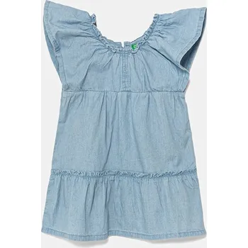 Dámské oblečení Dětské bavlněné šaty United Colors of Benetton 4DHJGV02H.P.Seasonal modrá 50X, vel. 90