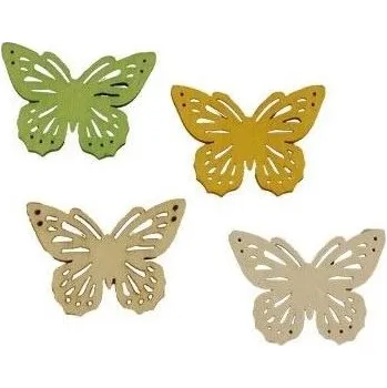 Motýlek Výřez z překližky motýlek průměr 4 cm náhodný výběr barvy