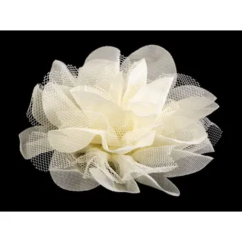 Šifónový květ Ø8 a 9 cm, malé, 1 (9 cm) krémová nejsvět.