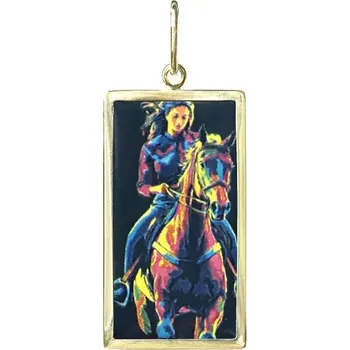 Přívěsek Aljančič Miniartion Jezdkyně na koni žluté zlato