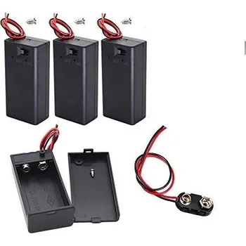 Baterie pro mobilní telefon Úložný box na baterie se spínačem a kabelem - 4 ks