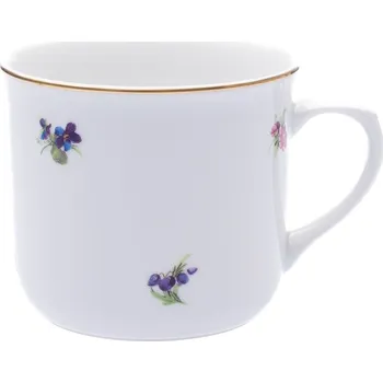 Český porcelán, a.s., Dubí Hrnek Vařák, 0,65 l, rakouská házenka, zlatý proužek, porcelán Dubí